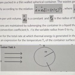 Radioactive wastes are packed in a thin-walled spherical container